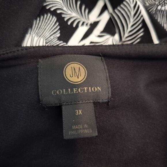 JM Collection Floral Dress Long Sleeve Black Stretch - Picture 10 of 10